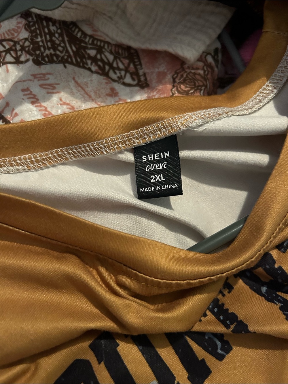 SHEIN Mustard Yellow Graphic Tee - Curve 2XL - Picture 3 of 3